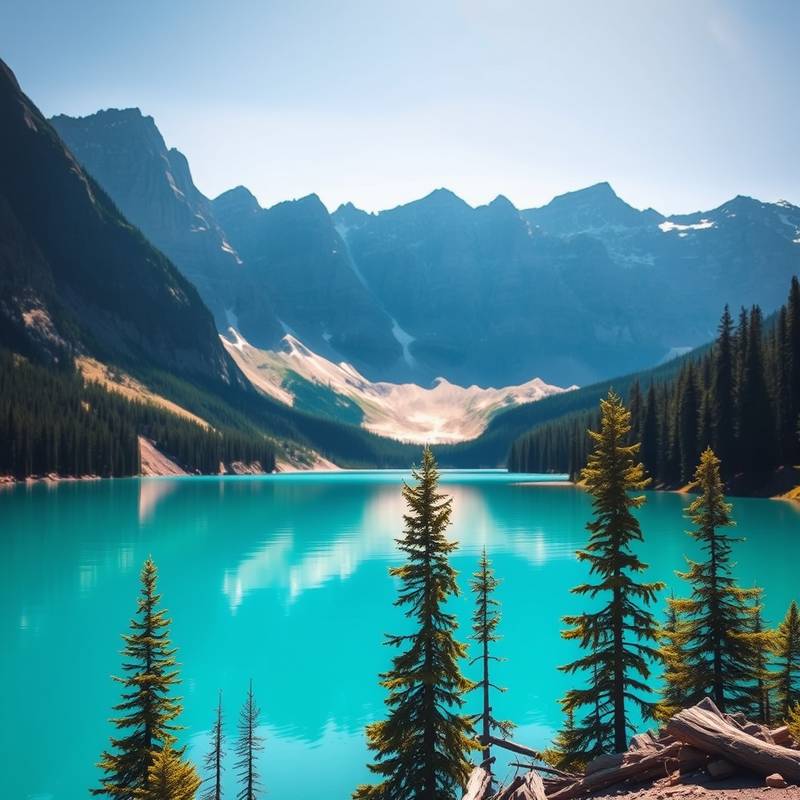 Moraine Lake et ses eaux turquoise.
