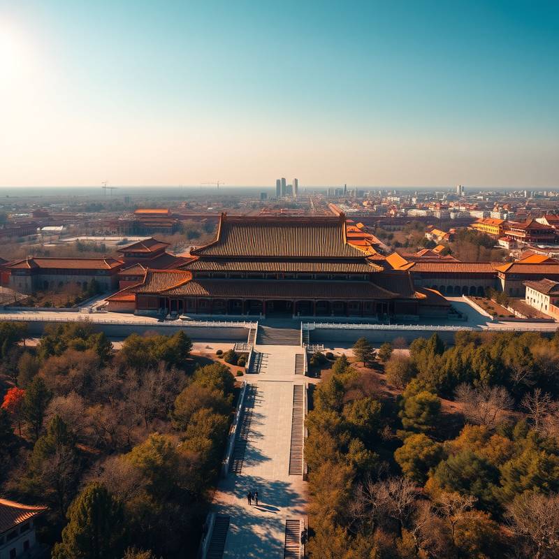 Vue aérienne de la Cité interdite à Pékin, Chine.