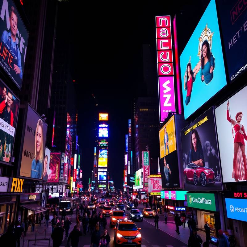 Vue de Times Square illuminé.