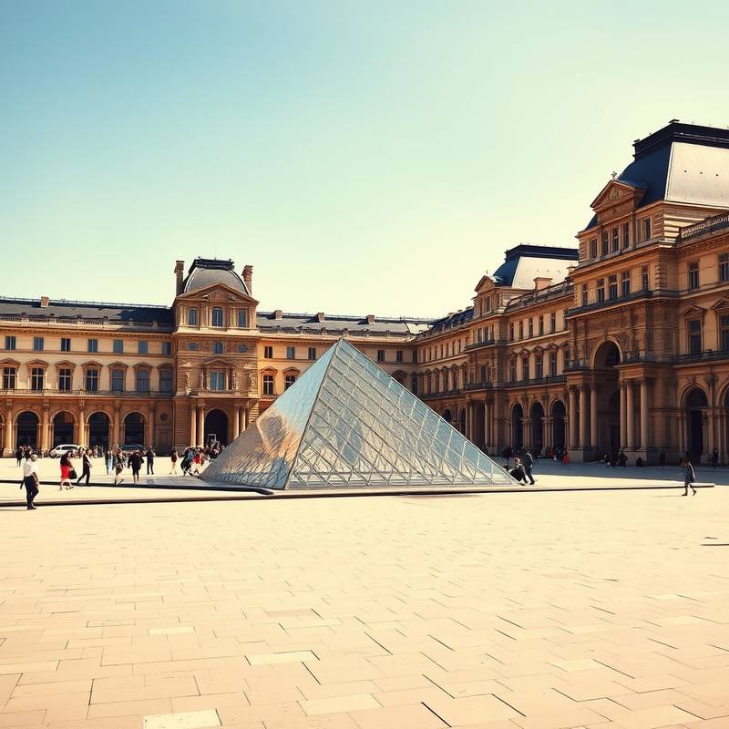 Vue du Louvre depuis la Cour Napoléon.